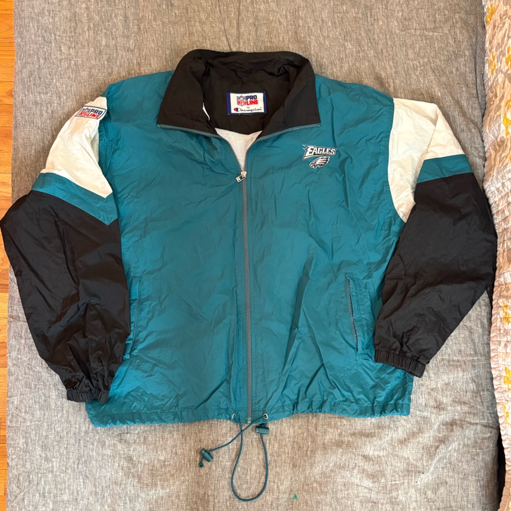 Eagles 90s Vintage Champion NFL Proline Windbreaker Jacket XXL